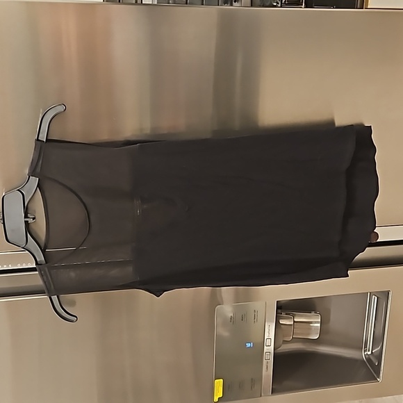 💕BCBGMAXAZRIA💕 Sia Mesh Detail Sleevless Top ~ 100% Modal Black Small S NWT - Picture 1 of 7